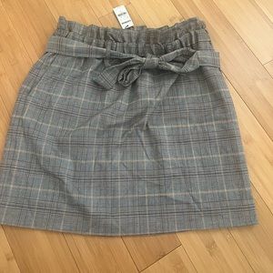patterned mini skirt with tie belt